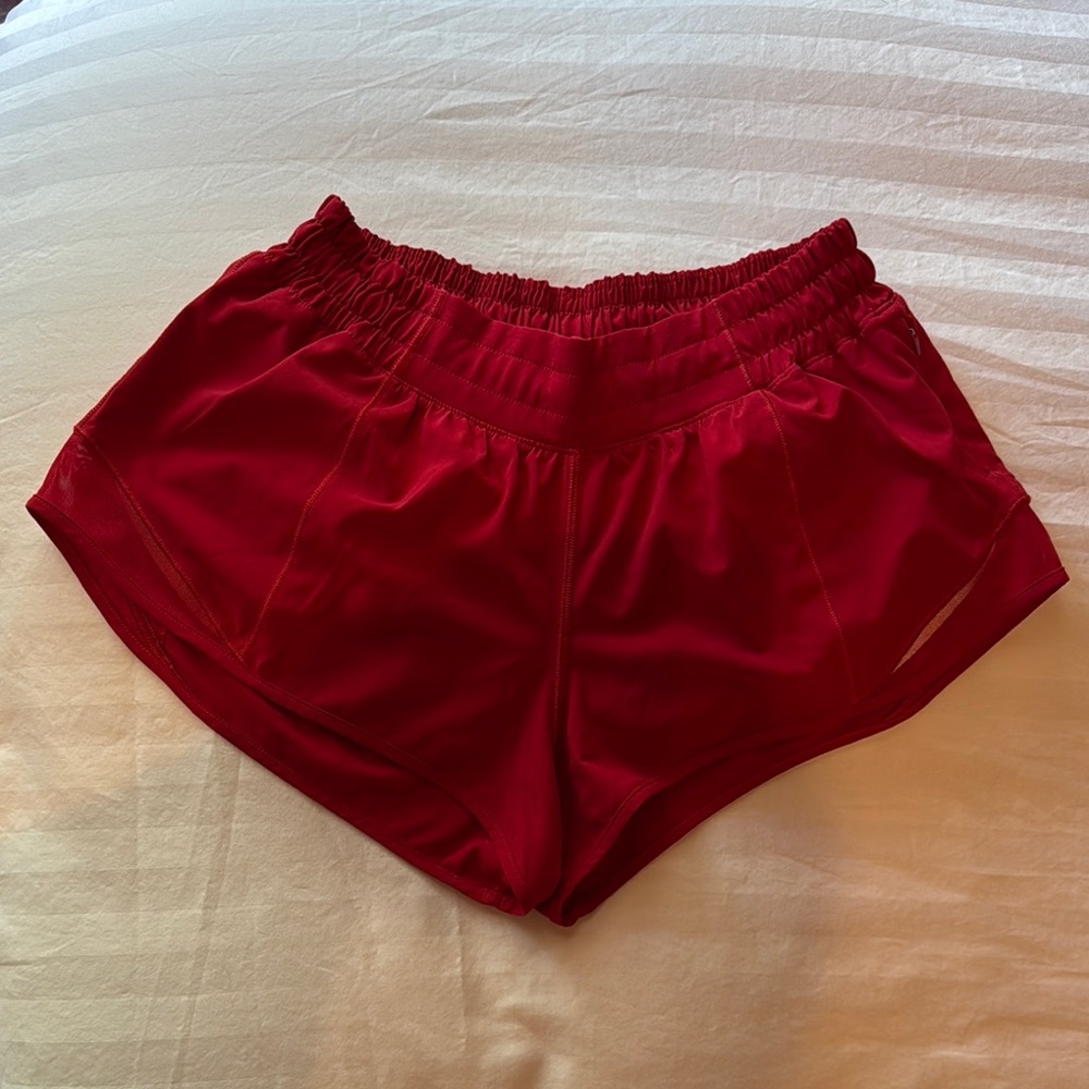 Lululemon Athletica Red Athletic Shorts Lightweight Design